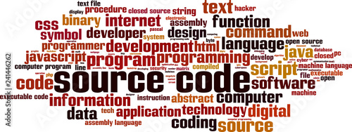 Source code word cloud