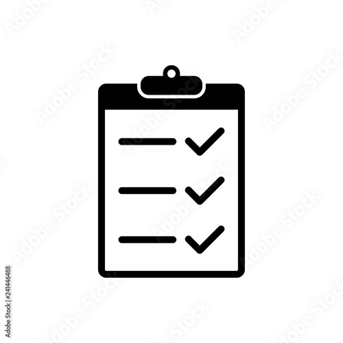 Checklist icon flat style isolated on background. Checklist sign symbol for web site and app design.