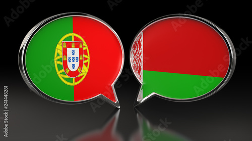 Portugal and Belarus flags with Speech Bubbles. 3D illustration Free Download Portugal and Belarus flags with Speech Bubbles. 3D illustration - GFXLoad
