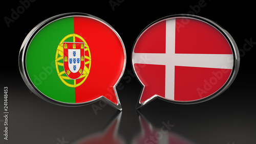 Portugal and Denmark flags with Speech Bubbles. 3D illustration Free Download Portugal and Denmark flags with Speech Bubbles. 3D illustration - GFXLoad