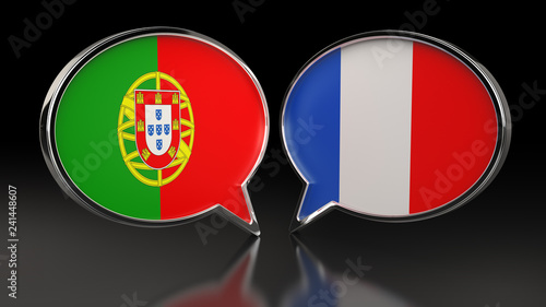 Portugal and France flags with Speech Bubbles. 3D illustration Free Download Portugal and France flags with Speech Bubbles. 3D illustration - GFXLoad