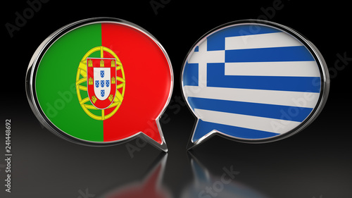 Portugal and Greece flags with Speech Bubbles. 3D illustration Free Download Portugal and Greece flags with Speech Bubbles. 3D illustration - GFXLoad