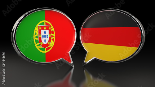 Portugal and Germany flags with Speech Bubbles. 3D illustration Free Download Portugal and Germany flags with Speech Bubbles. 3D illustration - GFXLoad