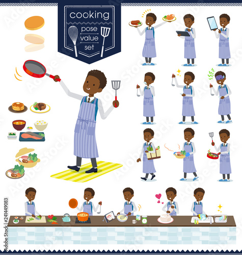 flat type school boy black_cooking