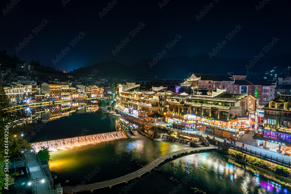 Obraz premium Fenghuang ancient town, Southwest of Hunan Province, China