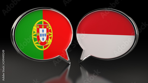 Portugal and Monaco flags with Speech Bubbles. 3D illustration Free Download Portugal and Monaco flags with Speech Bubbles. 3D illustration - GFXLoad