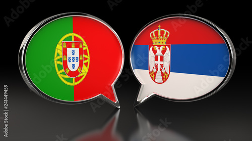 Portugal and Serbia flags with Speech Bubbles. 3D illustration Free Download Portugal and Serbia flags with Speech Bubbles. 3D illustration - GFXLoad