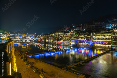 Colorful Fenghuang (Phoenix) Ancient Town at night