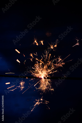 Beautiful sparkler glowing with powerful light