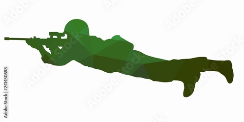 illustration of a shooting soldier, vector draw