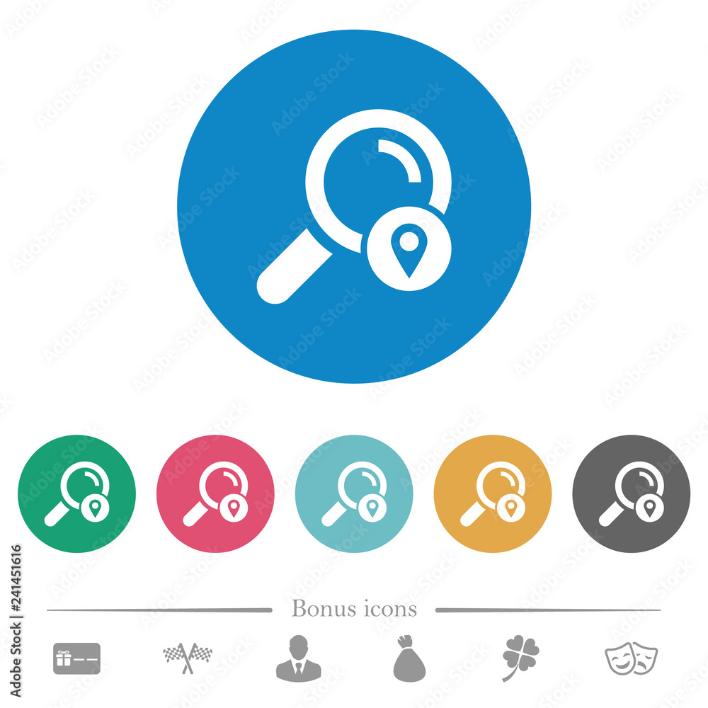 Search location flat round icons Search location flat round icons