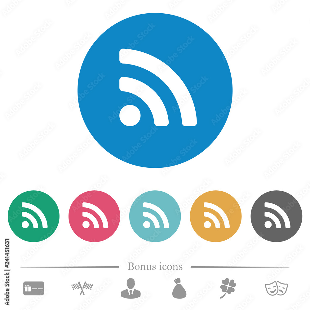 Radio signal flat round icons Radio signal flat round icons