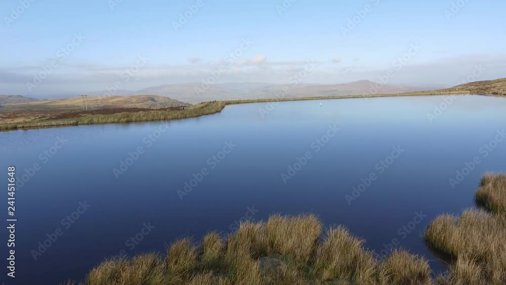 Aerial view of Blue pond Brecon Beacons. Keepers Pond, The Blorenge, Abergavenny, Wales, United Kingdom Aerial view of Blue pond Brecon Beacons. Keepers Pond, The Blorenge, Abergavenny, Wales, United Kingdom