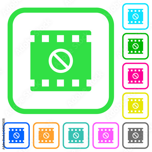 Movie disabled vivid colored flat icons