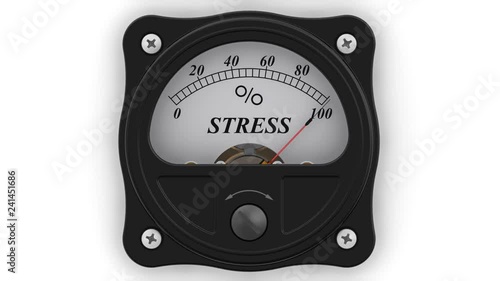 The stress indicator in action. The analog indicator is showing the level of the STRESS in percentages. Footage video