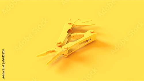 Billede på lærred Yellow Multi tool 3d illustration 3d render