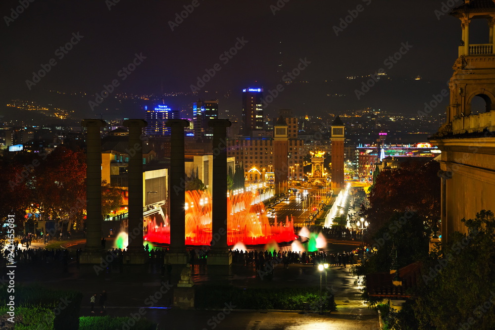 Magic Fountain of Montjuic at night