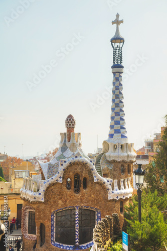 Overview of the entrance to park Guell