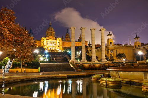 Obraz na płótnie Montjuic hill in Barcelona, Spain w salonie