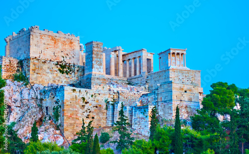 The Acropolis in Athens at twilight