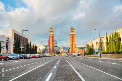 Obraz na płótnie View of Plaza Espanya w salonie