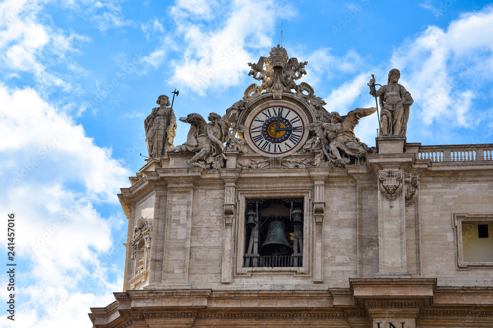 Oltramontano clock on St. Peter's Basilica. (Basilica di San Pietro) Vatican City Oltramontano clock on St. Peter's Basilica. (Basilica di San Pietro) Vatican City