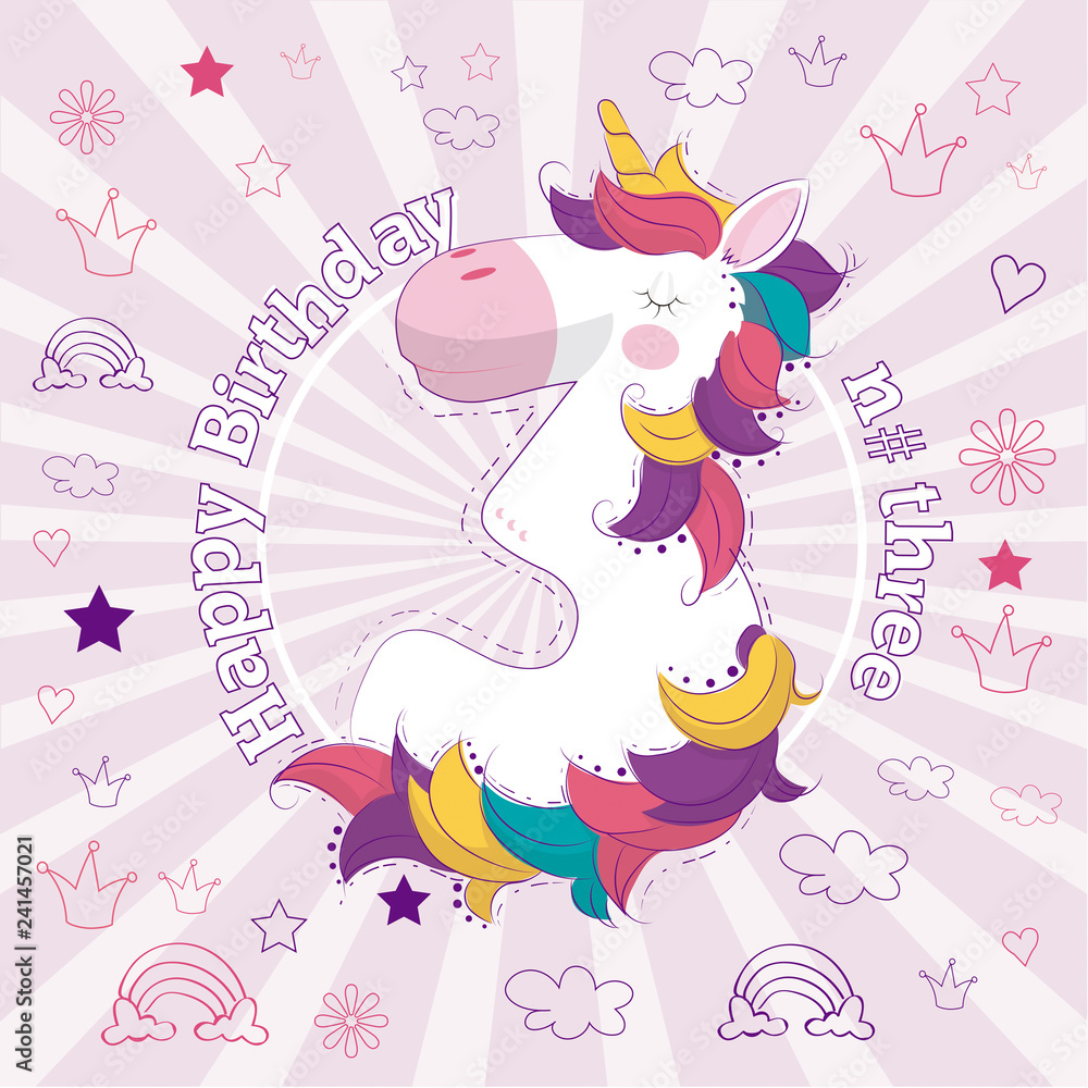 Obraz premium happy birthday number three