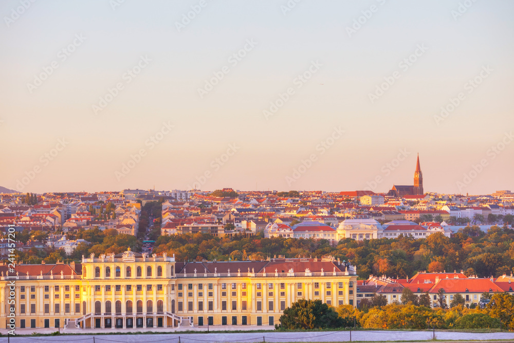 Vienna aerial view in the evening