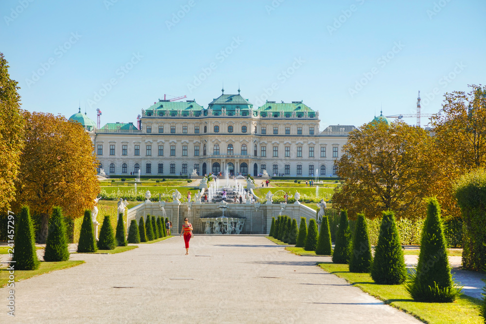Belvedere palace in Vienna, Austria in the morning