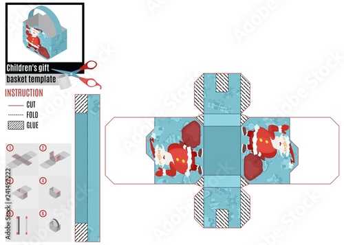 box template. with kind santa claus.stock image vector