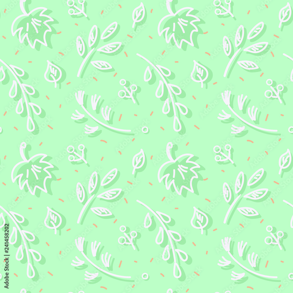Autumn leaf fall. Seamless hand drawn pattern Autumn leaf fall. Seamless hand drawn pattern