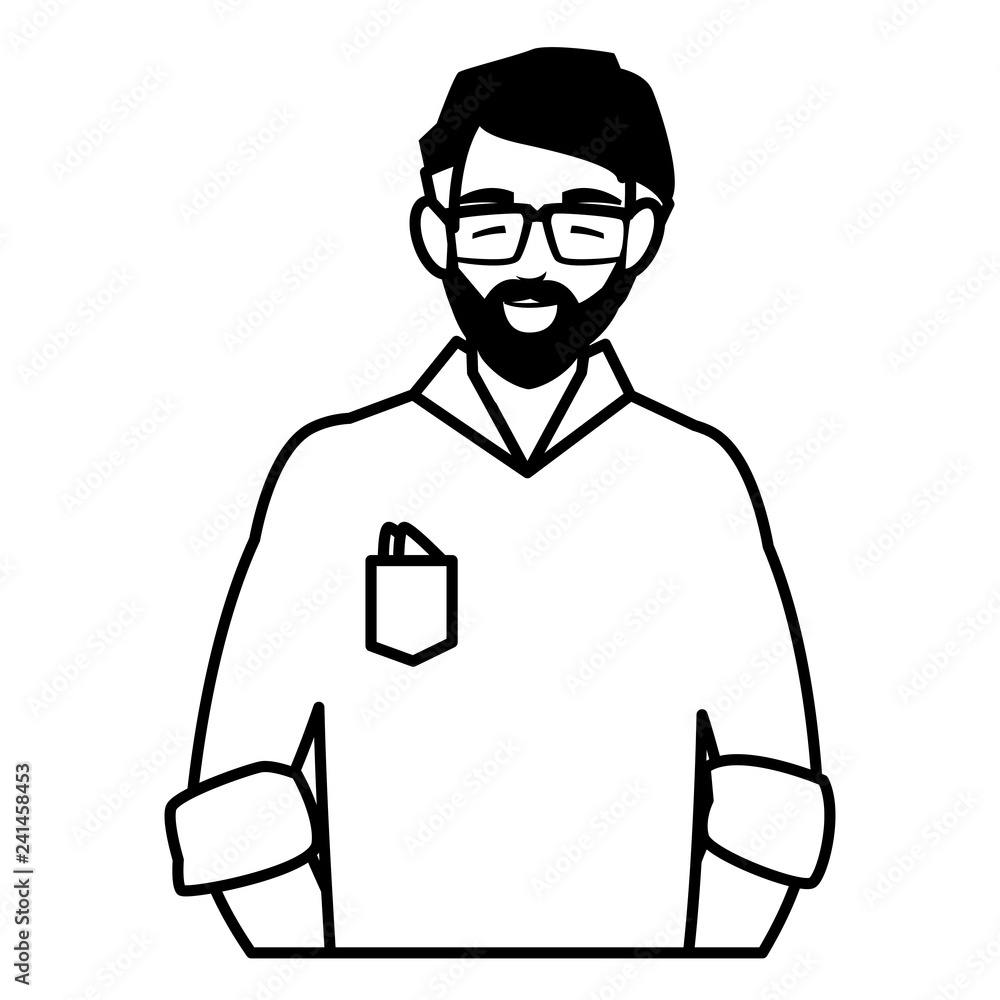 young man with beard avatar character