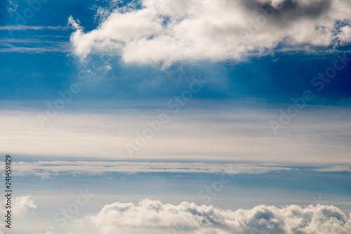  Sky with white and blue clouds