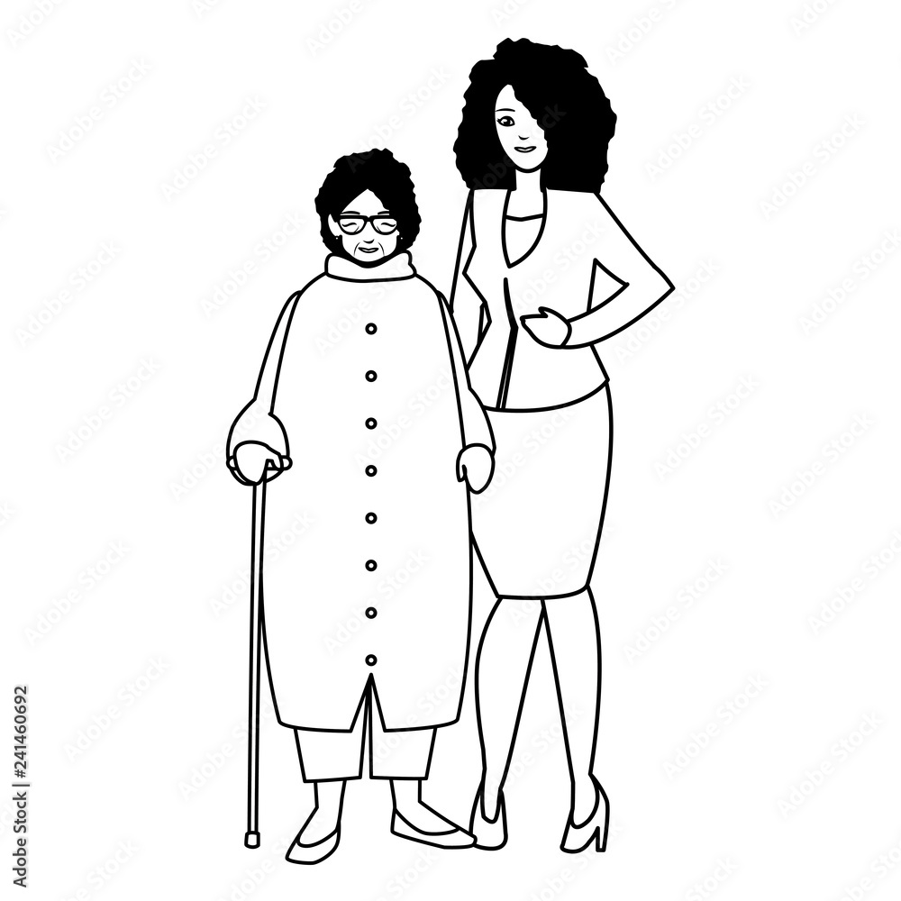 cute grandmother with daughter cute grandmother with daughter