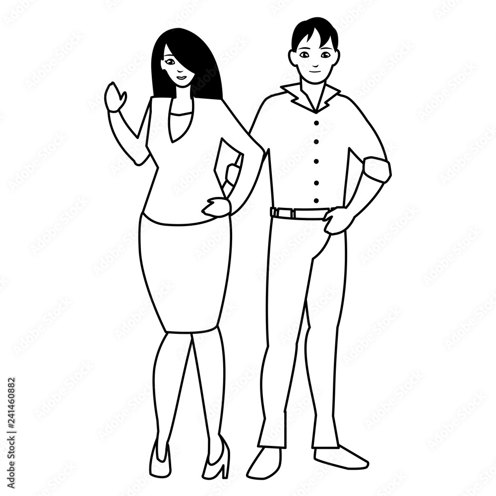 young couple avatars characters young couple avatars characters