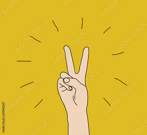 Hand victory gesture sign win expression symbol