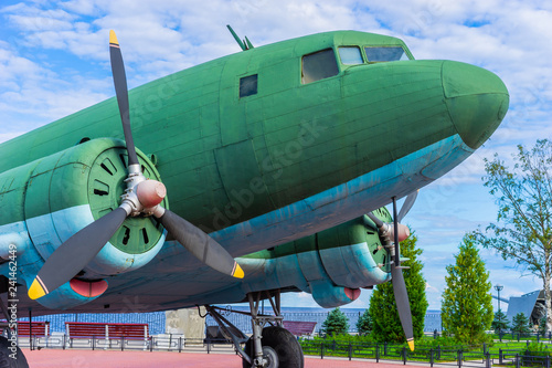 Old plane. Airplane with sc...