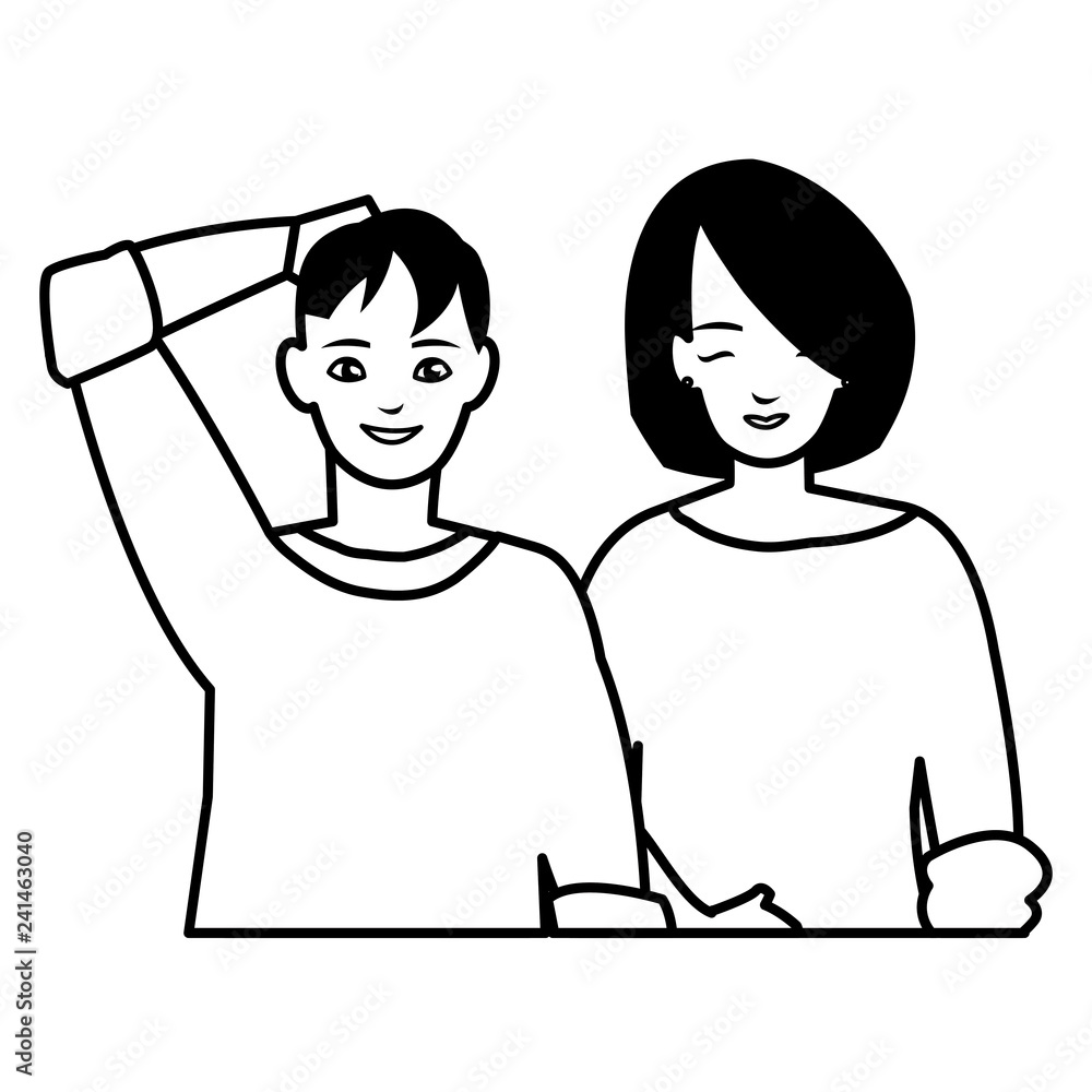 young couple avatars characters young couple avatars characters