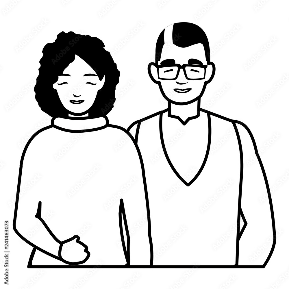 young couple avatars characters young couple avatars characters