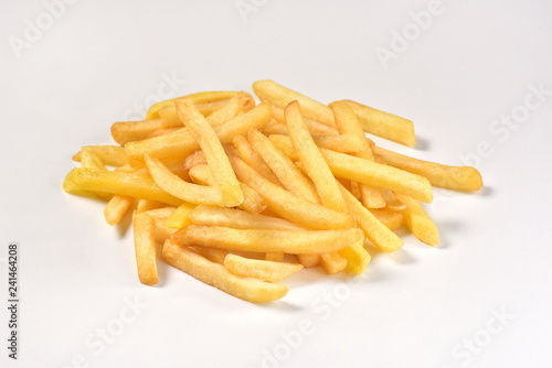 French fries isolated on white background
