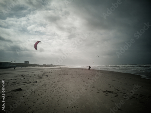 Windsurfing on the beach 