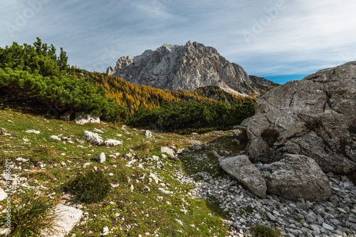 Triglav peak in Slovenia Julian Alps at autumn