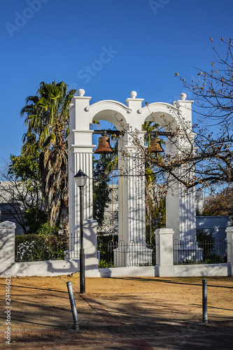 Stellenbosch Rhenish Mission Church (1823 - 1840) with its fine gables, built in form of an incomplete T, faces southern side of Braak. This is one of oldest South Africa mission churches. Cape Town. photo