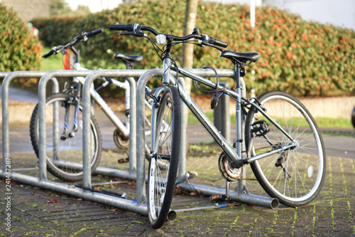 bicycles and bicycle racks