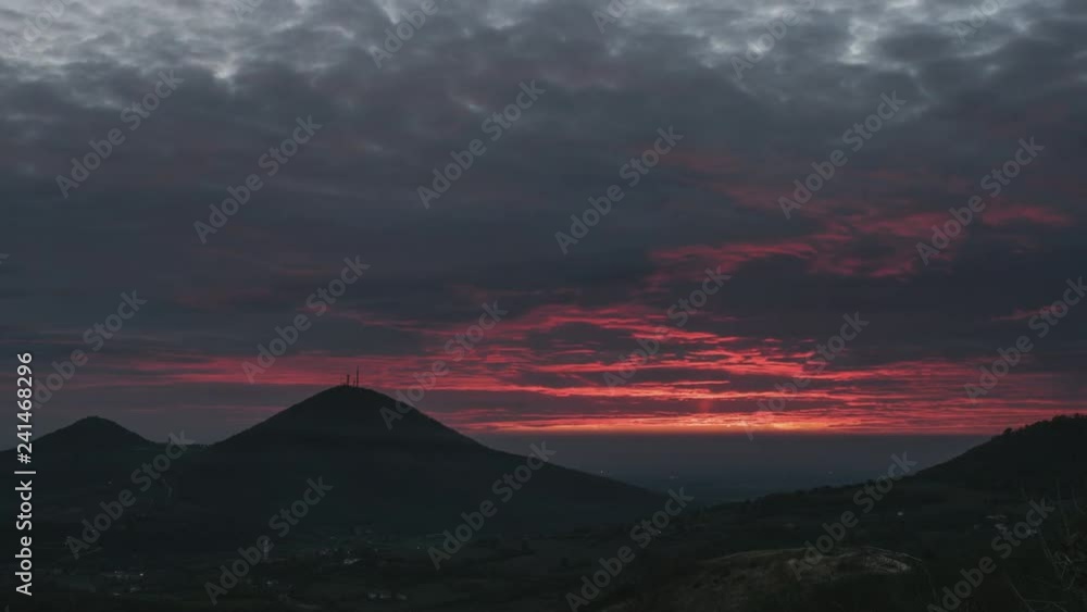 Red sunset in the mountains timelapse Red sunset in the mountains timelapse