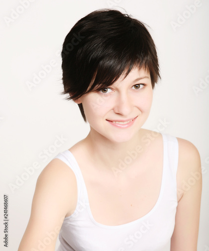  sporty woman isolated on white background 