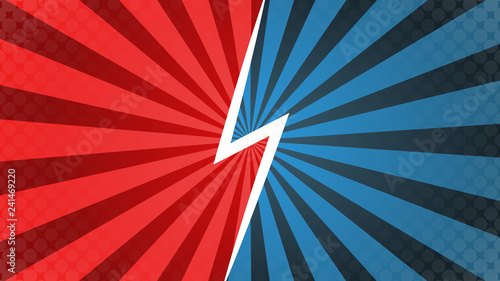 Comics rays background with halftones. Vector colorful backdrop illustrations. Vector Illustration.