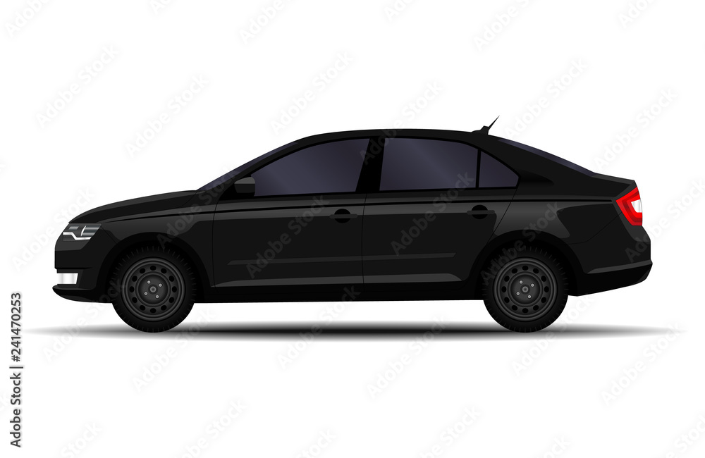 realistic car. sedan. side view. realistic car. sedan. side view.