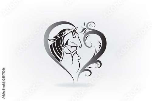 Logo horse,dog and cat id card vector
