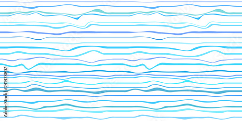 Seamless nautical wallpaper of the surface. Wavy sea background. Pattern with lines and waves. Multicolored texture. Decorative style. Doodle for design